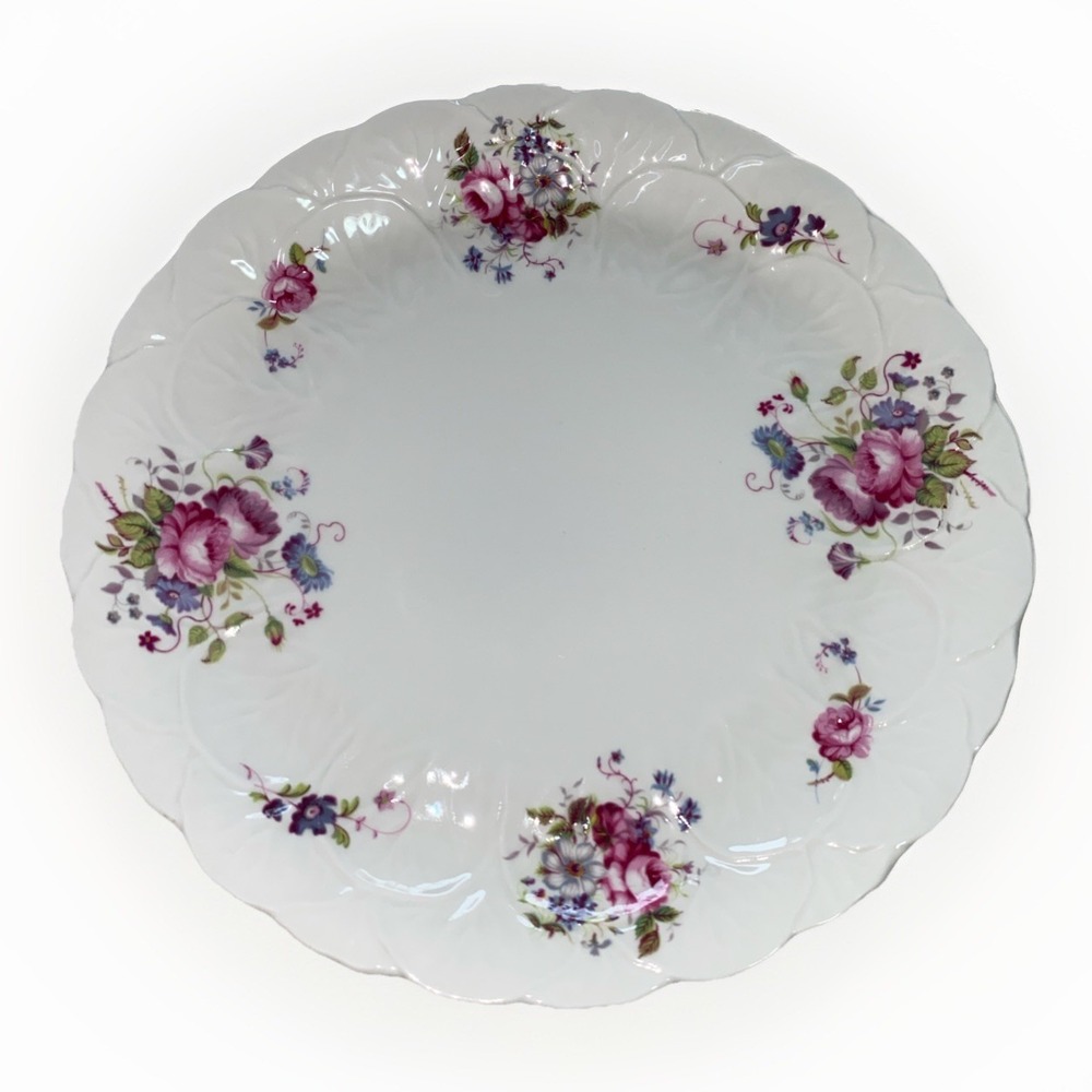 Shrewsbury Coalport Dinner Plate 10" Floral White‎